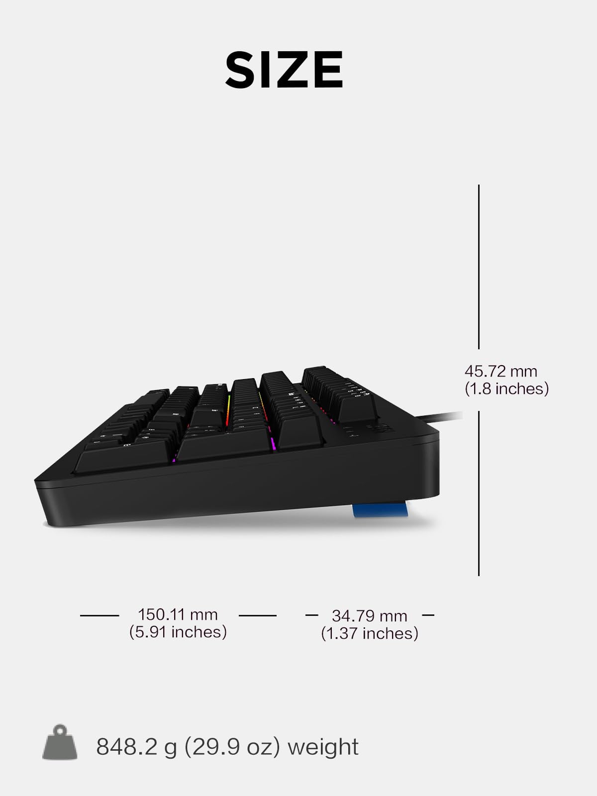 Lenovo Legion K510 Mini Pro Wired Mechanical Gaming Keyboard - 75% Compact Design, RGB Illumination, Hot-Swappable Mechanical Switches, Programable Keys
