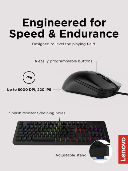 Lenovo Legion K510 Mini Pro Wired Mechanical Gaming Keyboard - 75% Compact Design, RGB Illumination, Hot-Swappable Mechanical Switches, Programable Keys