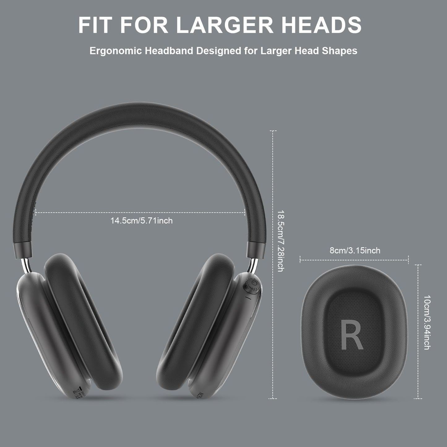 FOFUN NC95 Hybrid Active Noise Cancelling Headphones with Knob Control, 65H Playtime Over Ear Headphones Wireless Bluetooth 6.0, App Control, Hi-Res Audio, Comfort Fit, Clear Calls for Travel/Workout