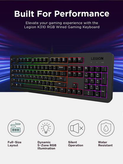 Lenovo Legion K510 Mini Pro Wired Mechanical Gaming Keyboard - 75% Compact Design, RGB Illumination, Hot-Swappable Mechanical Switches, Programable Keys