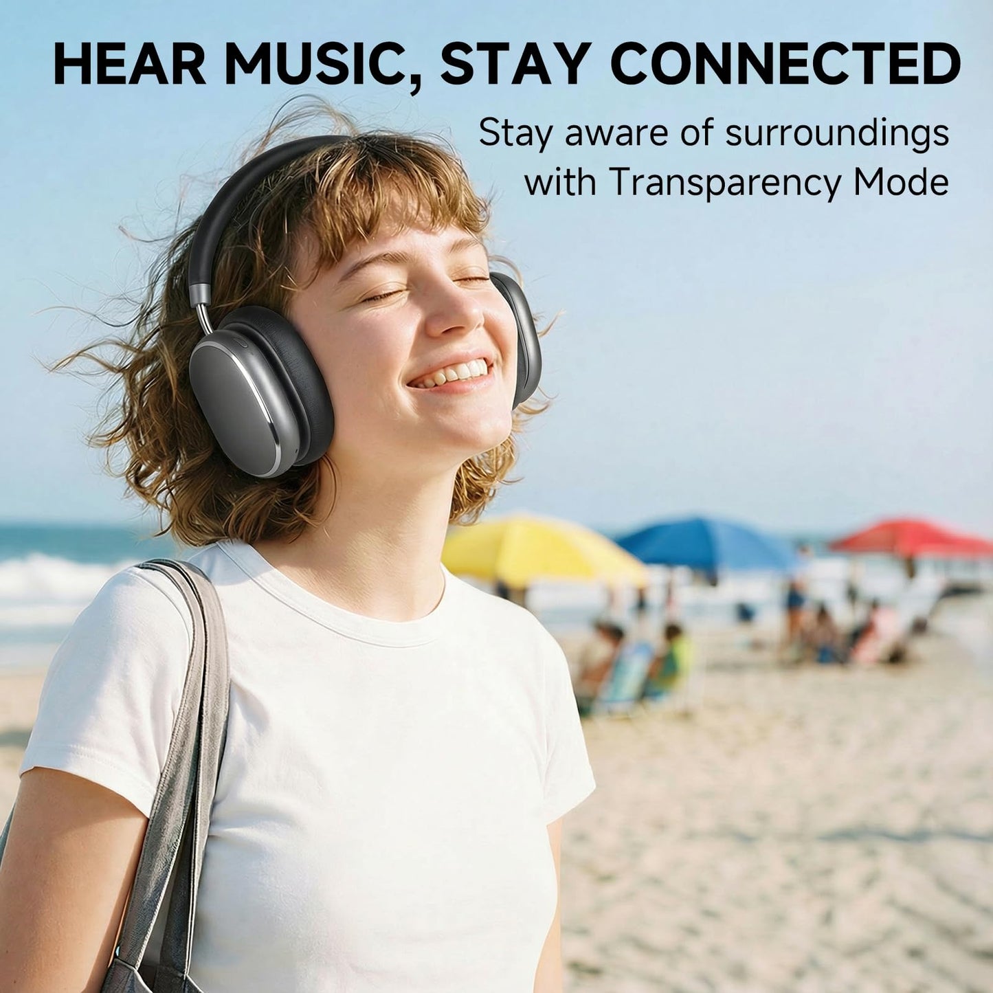 FOFUN NC95 Hybrid Active Noise Cancelling Headphones with Knob Control, 65H Playtime Over Ear Headphones Wireless Bluetooth 6.0, App Control, Hi-Res Audio, Comfort Fit, Clear Calls for Travel/Workout