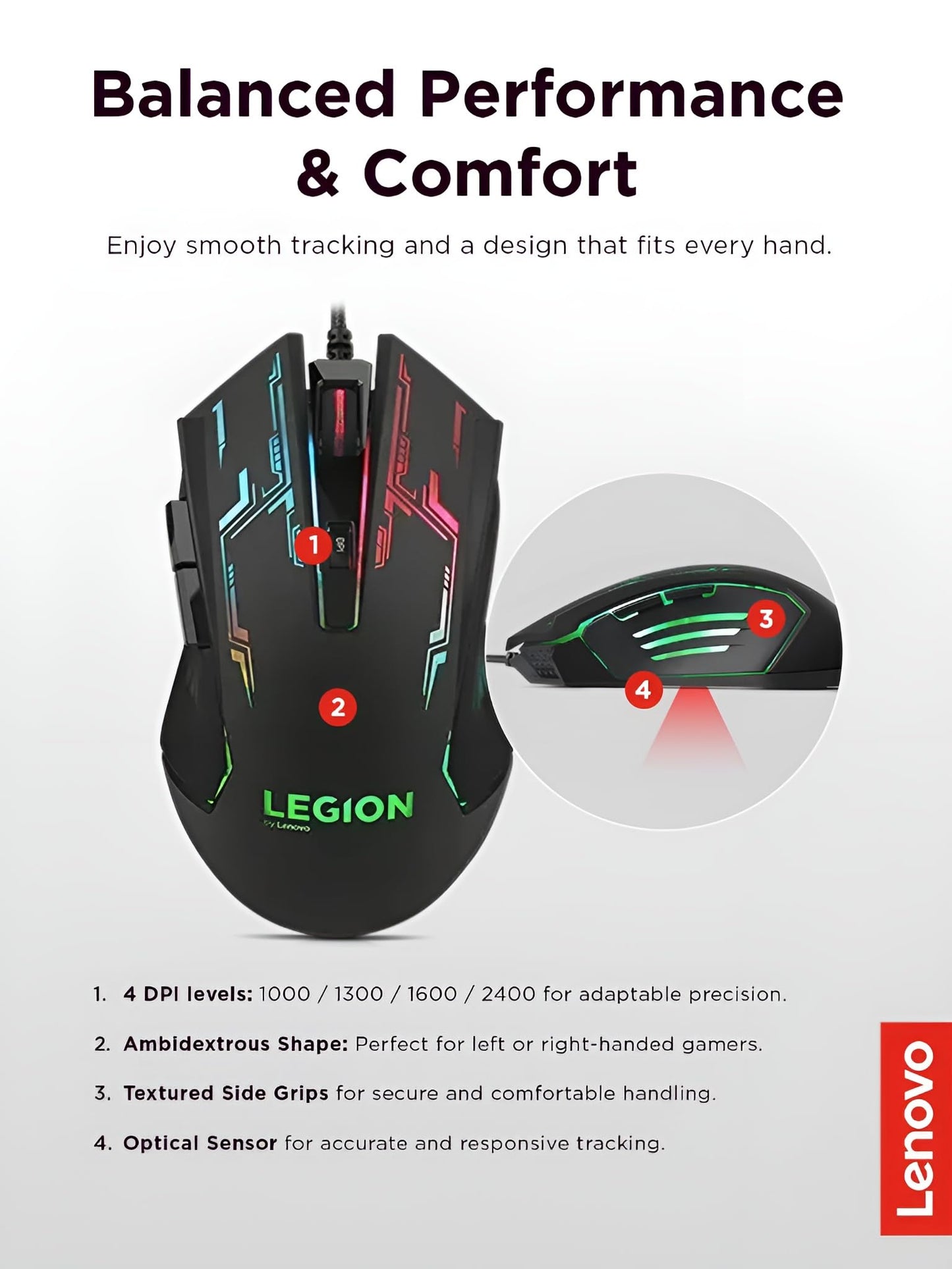 Lenovo Legion K510 Mini Pro Wired Mechanical Gaming Keyboard - 75% Compact Design, RGB Illumination, Hot-Swappable Mechanical Switches, Programable Keys
