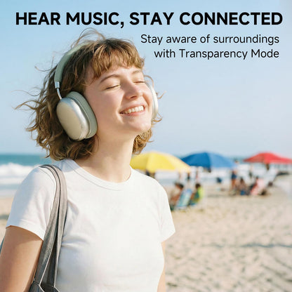 FOFUN NC95 Hybrid Active Noise Cancelling Headphones with Knob Control, 65H Playtime Over Ear Headphones Wireless Bluetooth 6.0, App Control, Hi-Res Audio, Comfort Fit, Clear Calls for Travel/Workout