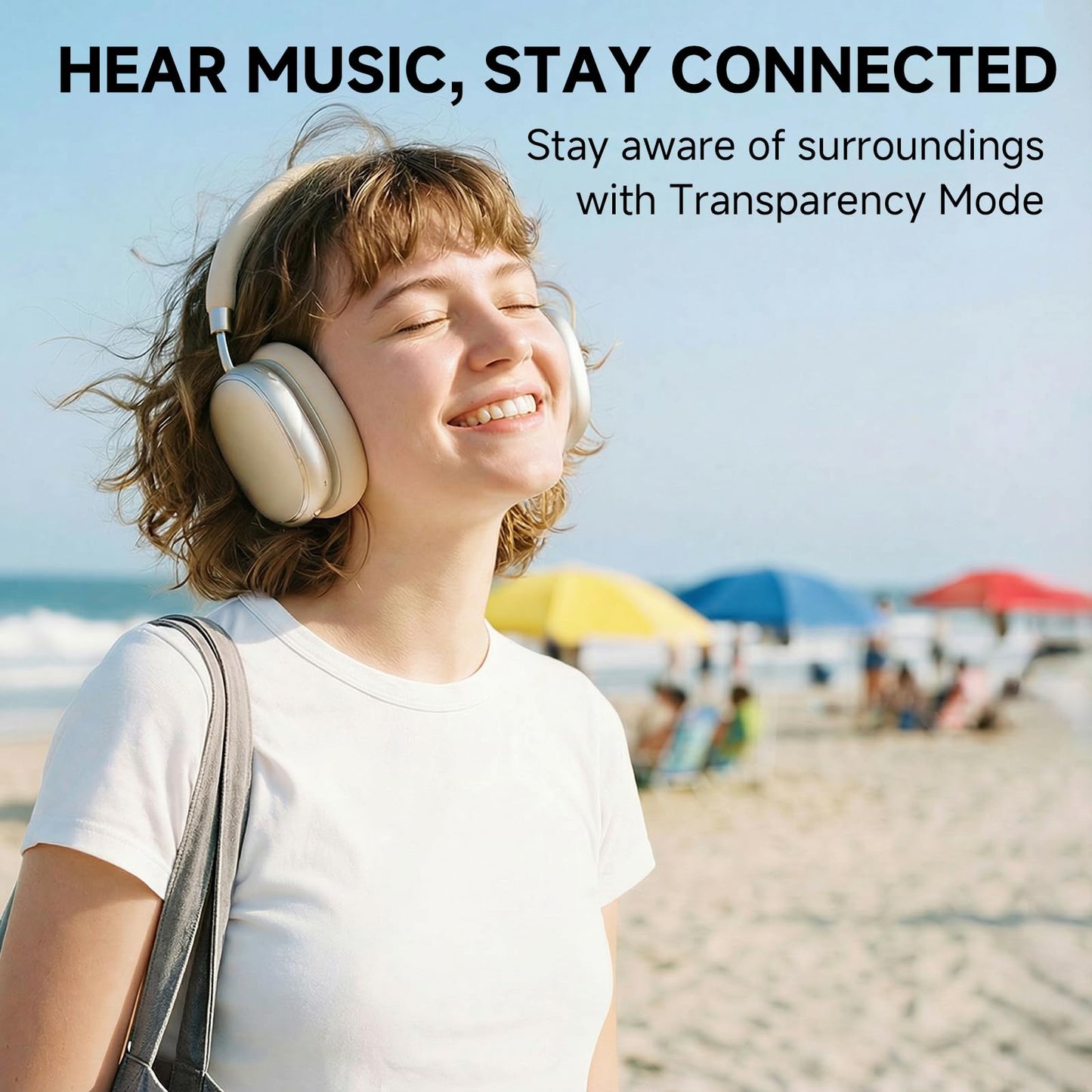 FOFUN NC95 Hybrid Active Noise Cancelling Headphones with Knob Control, 65H Playtime Over Ear Headphones Wireless Bluetooth 6.0, App Control, Hi-Res Audio, Comfort Fit, Clear Calls for Travel/Workout
