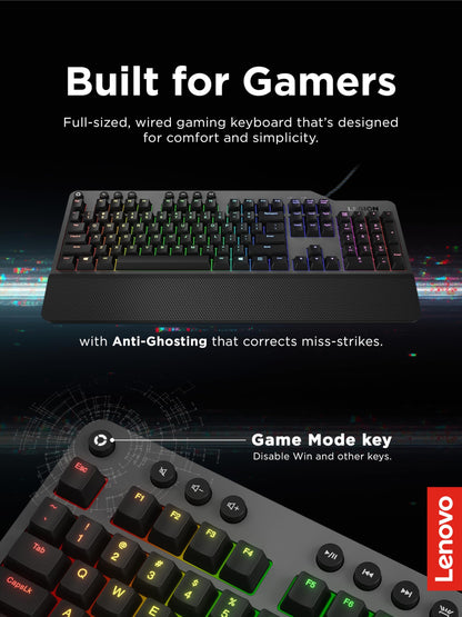 Lenovo Legion K510 Mini Pro Wired Mechanical Gaming Keyboard - 75% Compact Design, RGB Illumination, Hot-Swappable Mechanical Switches, Programable Keys
